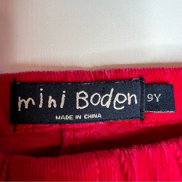 Mini Boden Pull On Corduroy Pants Girls 9Y Pink Stretch - Picture 4 of 9